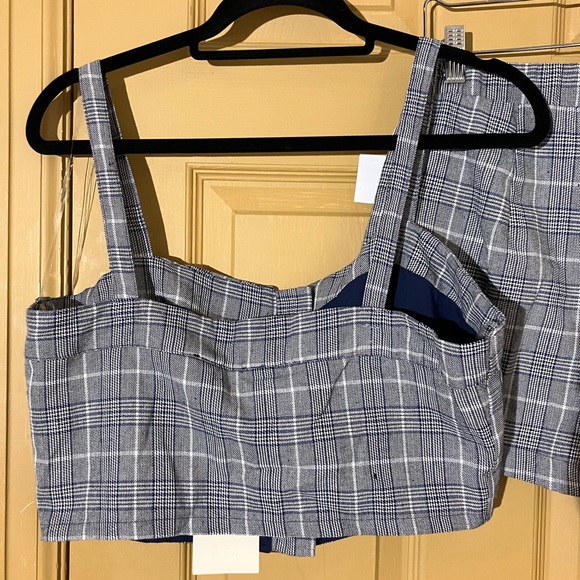 Tillys good luck gem crop top short set coord plaid medium large cute summer - Picture 7 of 8